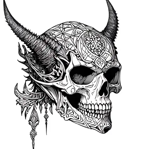 Demon Skull Sacred Geometry Patterns