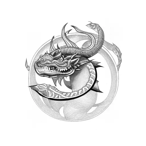 Black And Red Ouroboros