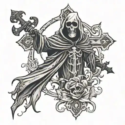 Cross And Grim Reaper