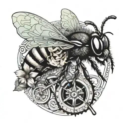 A Celtic Honey Bee Incorporating Elements Of Cycling Gears And A Compass