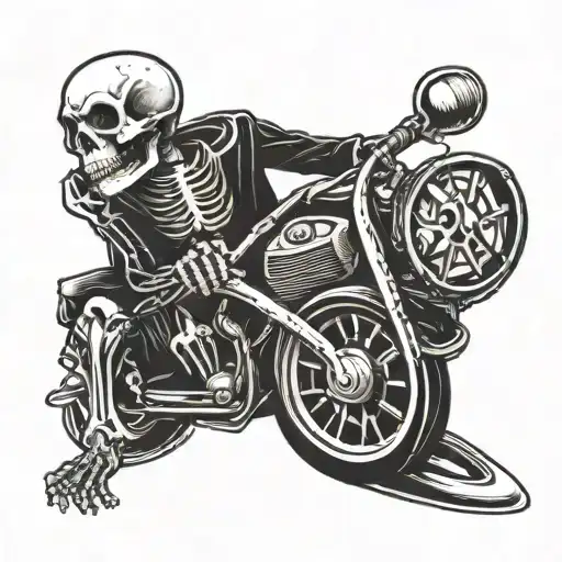 Skeleton Driving A Car