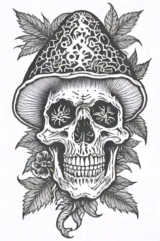Mushroom Cannabis Skull