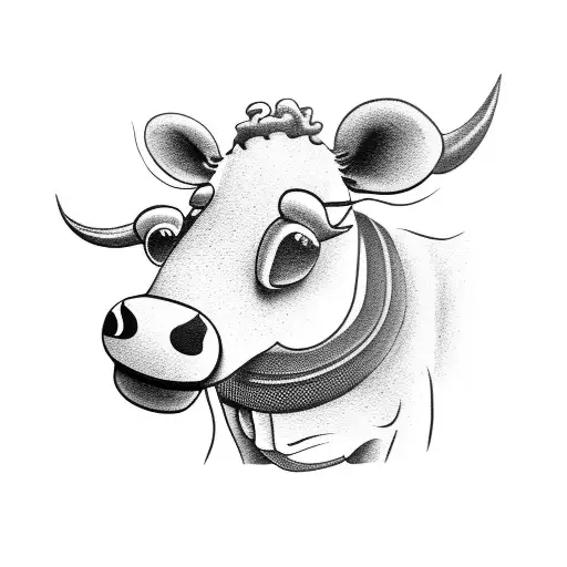 Animation Cow With Money In His Hands