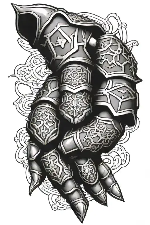 Hand Armor Tattoo 3D