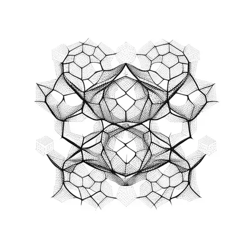 Black Tree Dna Honeycomb Geometric