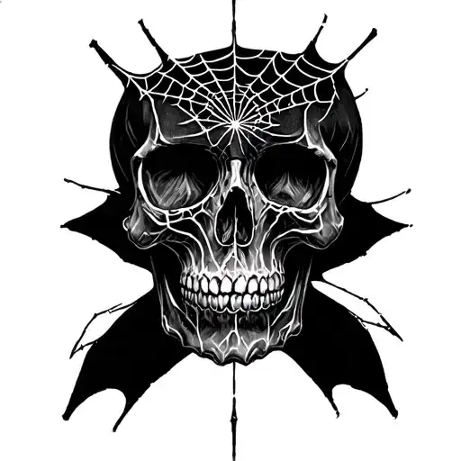 Spider Web And Skull Soft Shading
