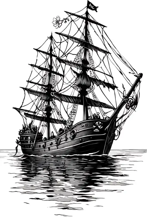 Pirate Ship With Blossoms