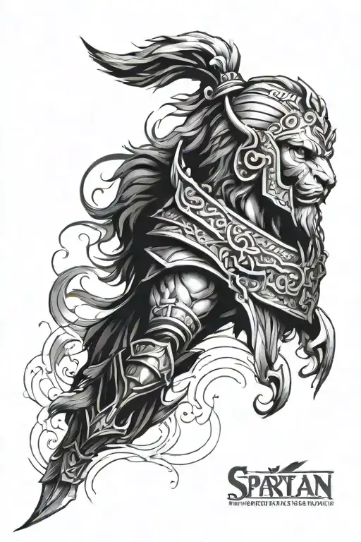 Spartan Mixed With Lion Head