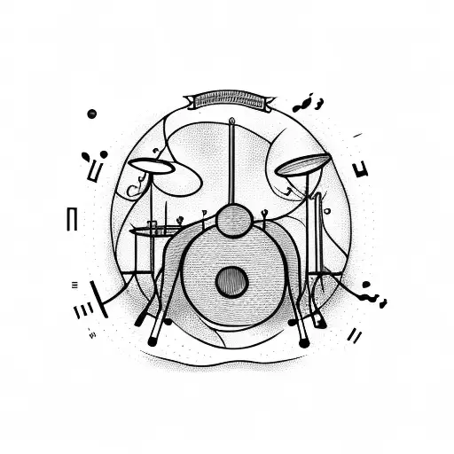 Music Notes With Drums