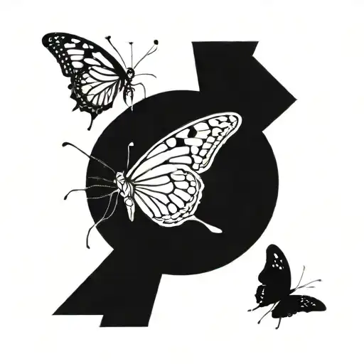 Butterfly Minimalistic Unique Fineline Black