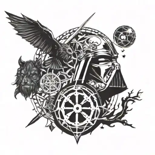 Combine Elements From Star Wars And Game Of Thrones To Create A Unique Fantasy Tattoo Design