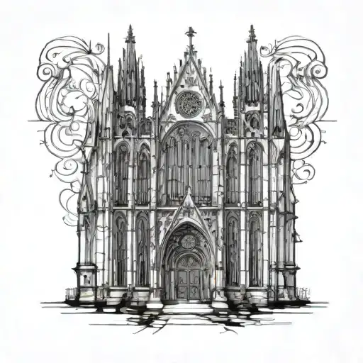 A Gothic Cathedral With Hidden Video Game References Incorporated Into The Architecture