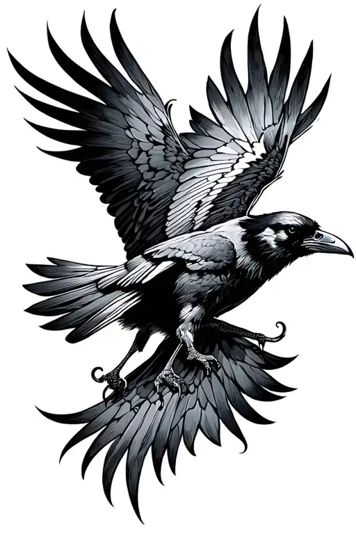 Raven Flying