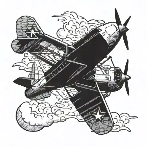 A Vintage Beechcraft Airplane Flying