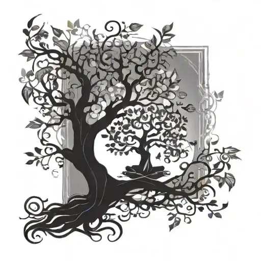 A Fusion Of A Meditative Pose And A Flourishing Tree Symbolizing Growth And Creativity