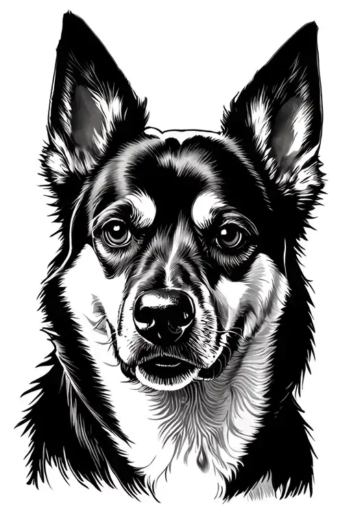 Ominous Mongrel Dog Portrait