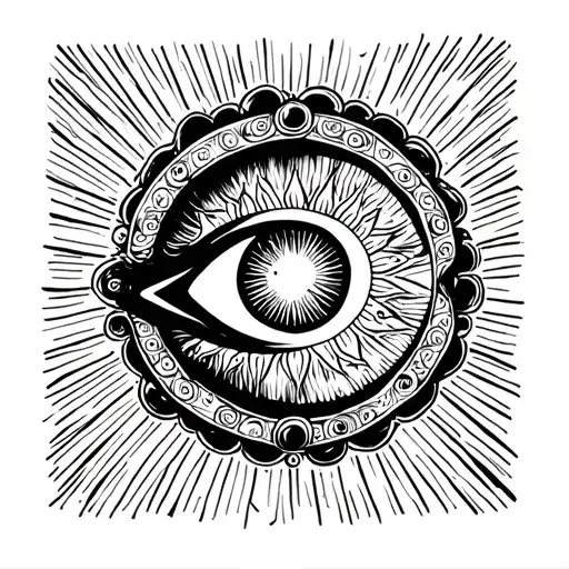 A Half Moon Tambourine Third Eye Chakra With Sun Rays Shining Out