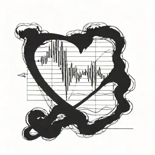 A Heartbeat Line Graph With Philosophical Quotes Written Along The Curve