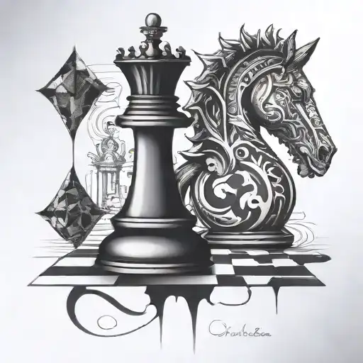 A Chess Piece Morphing Into A Philosophical Symbol