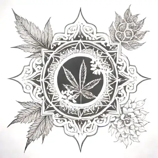 Cannabis Mandala Gothic American Gangster