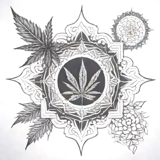 Cannabis Mandala Gothic American Gangster