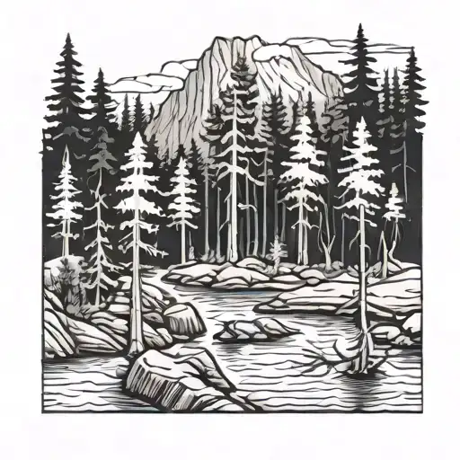 Redwood Forest And River