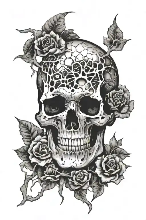 Cracked Ancient Skull