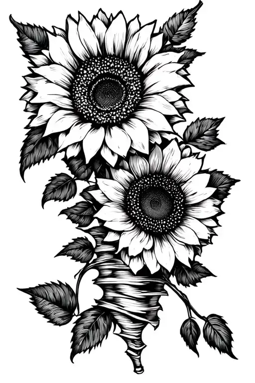 Rose And Sunflower Spine