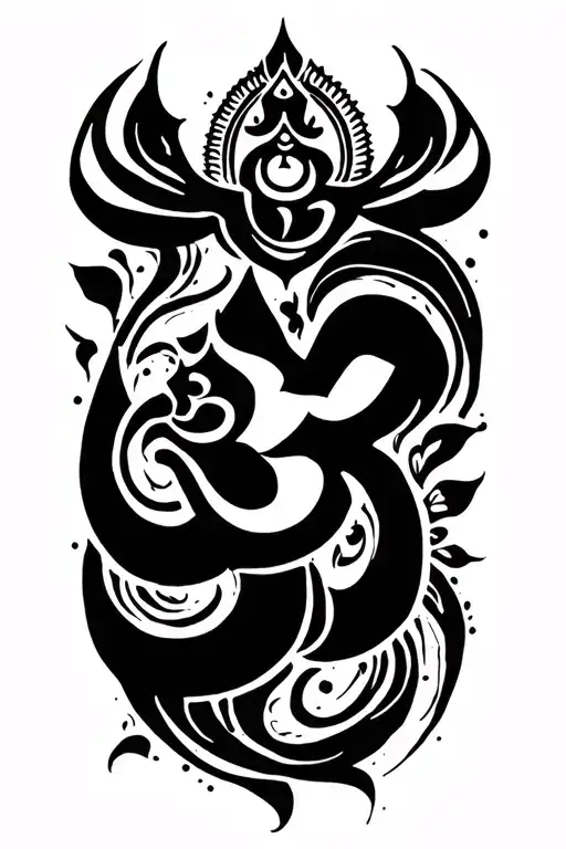 Trishul And Om Symbol