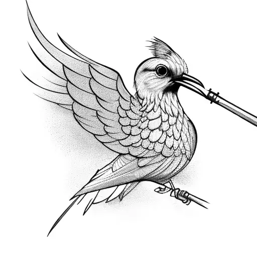 Phoneix Bird With Trumpet Coming Out Of His Mount