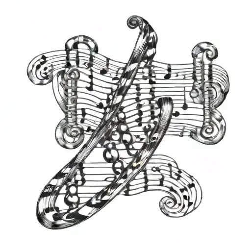 Dna Double Helix Intertwined With Musical Notes Incorporated