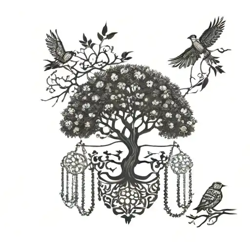 Tree Of Life Freedom Birds Chains
