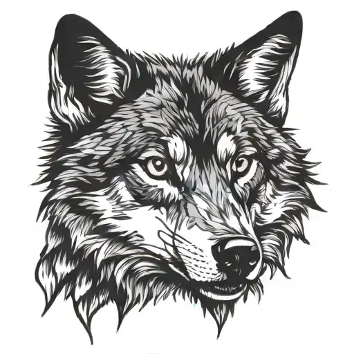 A Wild Wolf Face