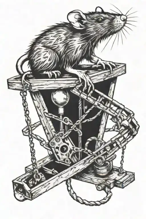 Rat In A Mouse Trap With Symbol Of Lies