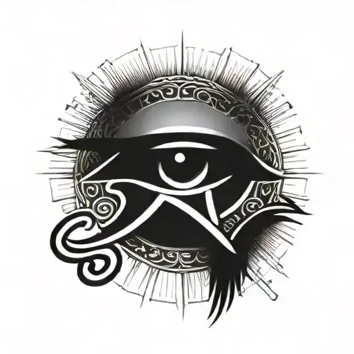 Eye Of Horus With Sun Beams