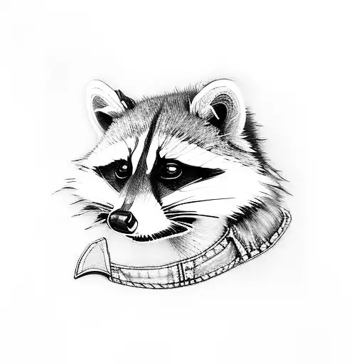 Female Raccoon In Jean Jacket