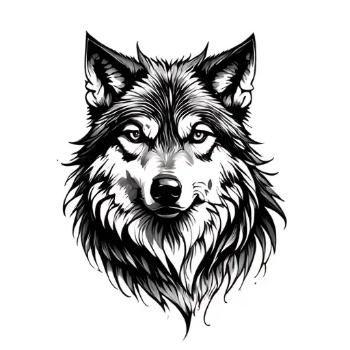 Black And White Wolf
