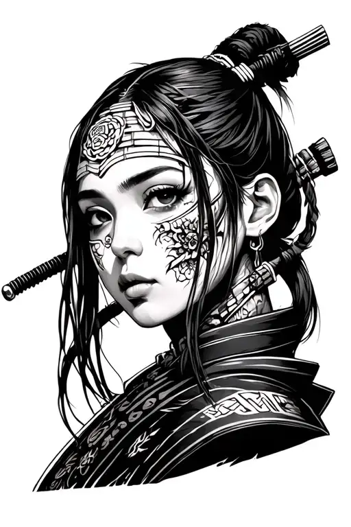 Cyberpunk Style Samurai Girl