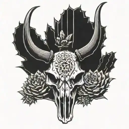Longhorn Skull Cactus Evil