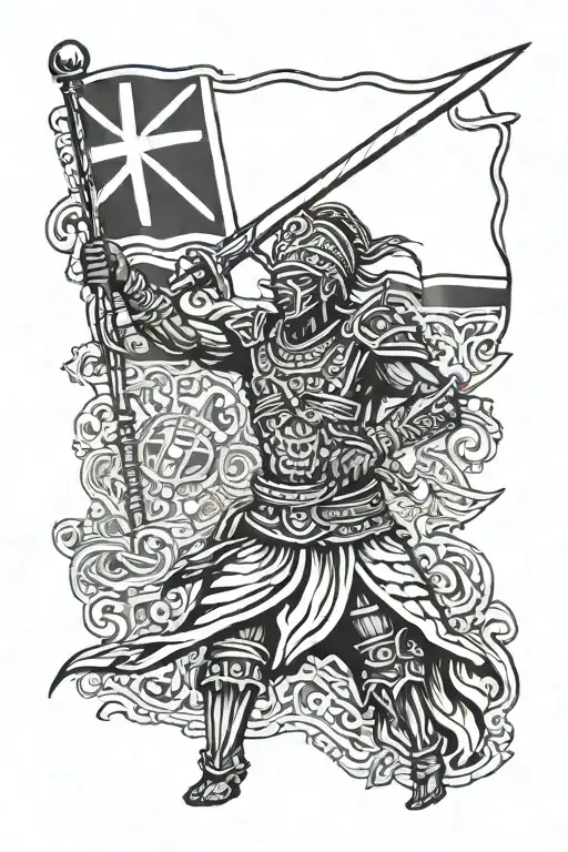 African Warrior Trinidad And Tobago Flag