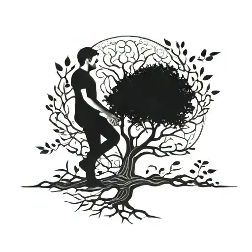 Man Turning Into The Tree Of Life