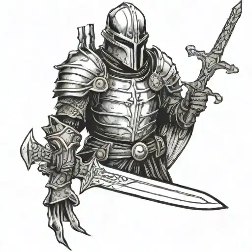 Dead Knight Holding A Sword