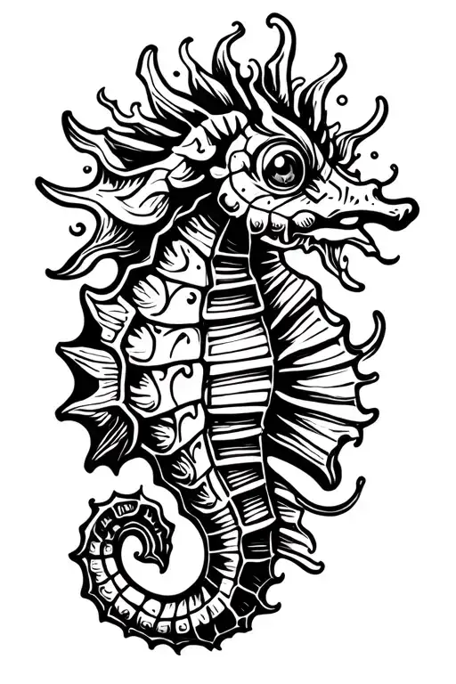 Seahorse Cartoon Character