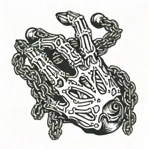Skeleton Hand With Chains