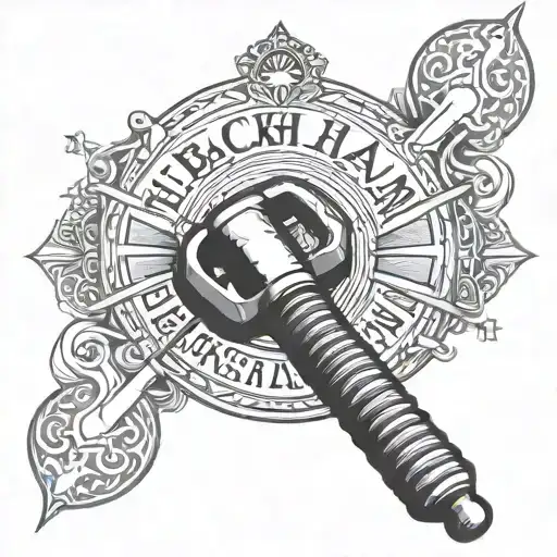 Black Band Around Arm Witb 2 Hammers Incourperated For West Ham