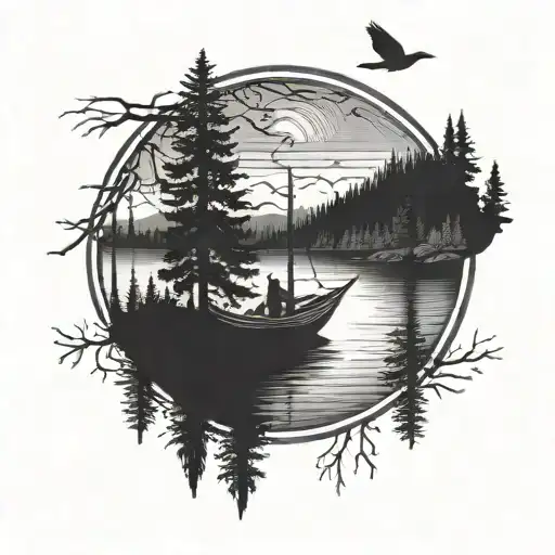 River Mountain Hammock Forest Lake Canoe