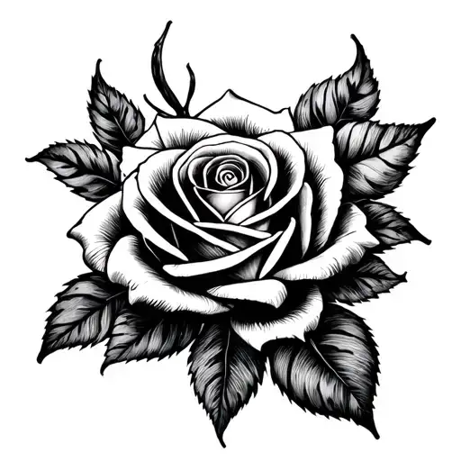 Eangle And Rose Surrounded