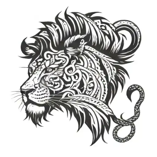 A Lion Made Of Intertwined Dollar Bills