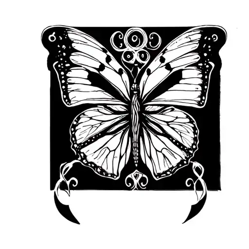 A Cancer Zodiac Sign Morphing Into A Whimsical Butterfly Design