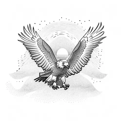 Eagle Landing On A Tree